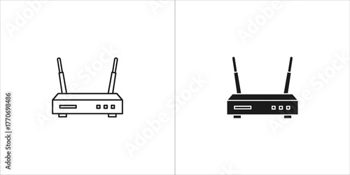 Wireless router icon in flat style, modern wifi router