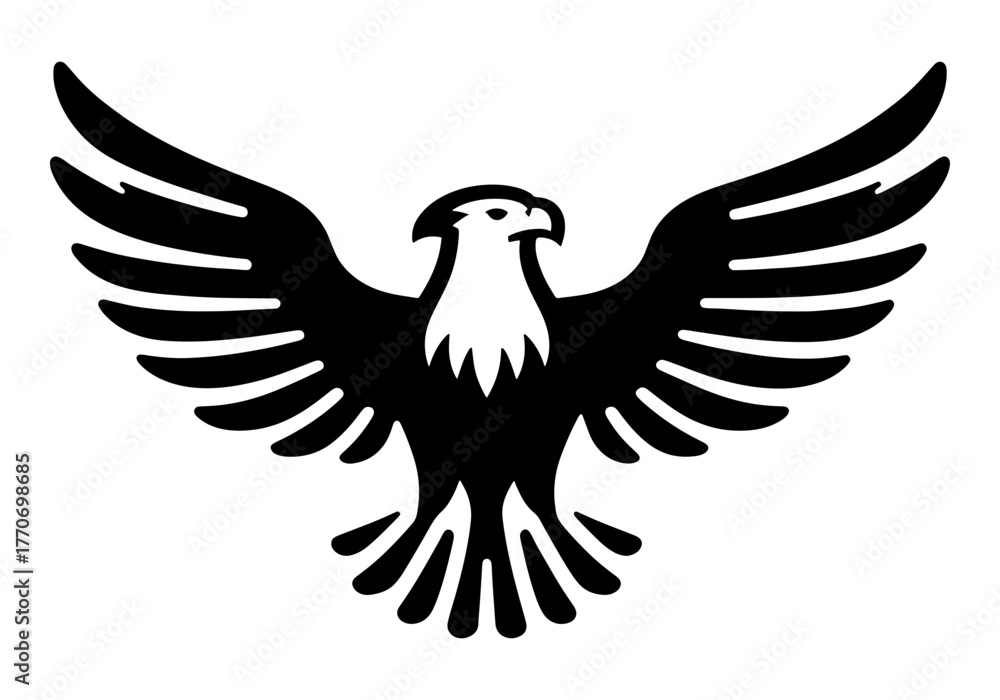 Obraz premium vector illustration of an eagle with spread wings