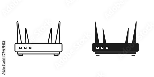 Modern router icon set, representing highspeed internet connectivity