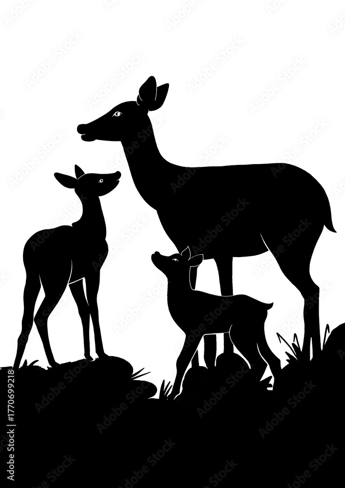 Obraz premium Deer silhouette