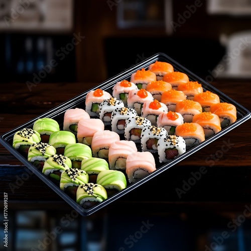 sushi rolls on a plate
