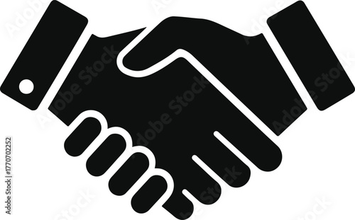 Partnership Handshake Vector Icon — Business Collaboration, Trust, and Agreement Symbol