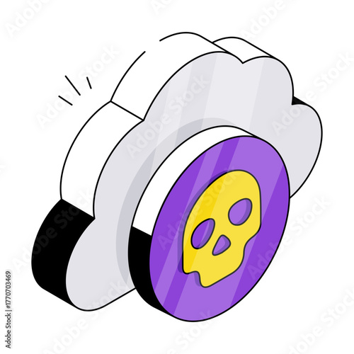 Trendy design icon of cloud hacking 