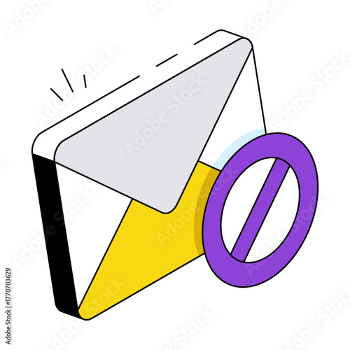 Unique design icon of email ban 