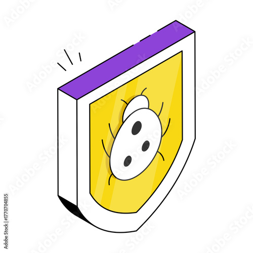 Conception isometric design icon of bug security 