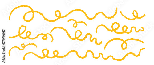 Spaghetti, noodle, pasta. Art hand drawn 