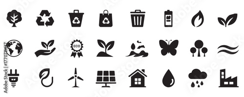 Inspiring eco-friendly icons for sustainable living & renewable energy projects that promote environmental awareness and a greener future now