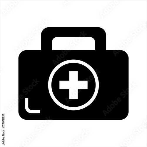 Medicine storage box icon black