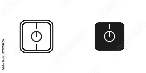 Smart scale icon, simple vector design, black and white version