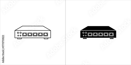 Network switch icon, data transfer and internet connection device