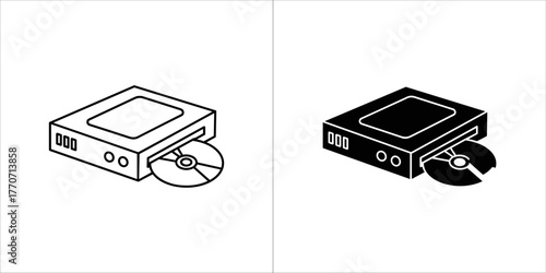 Dvd player icon, media device vector illustration for your project