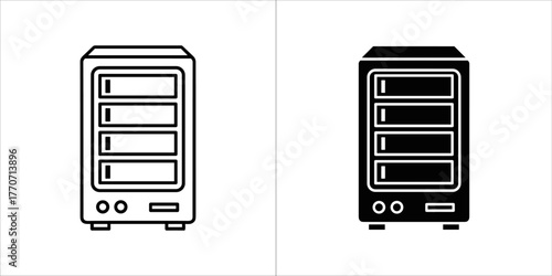 Network attached storage icon, a file level computer data storage server connected to a network