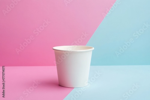 A minimalist, empty paper ice cream cup mockup. Branding design mockup.