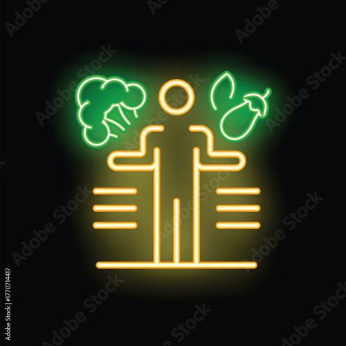 Neon sign illustrating the concept of choosing between healthy and unhealthy food options, symbolizing the importance of making conscious dietary choices