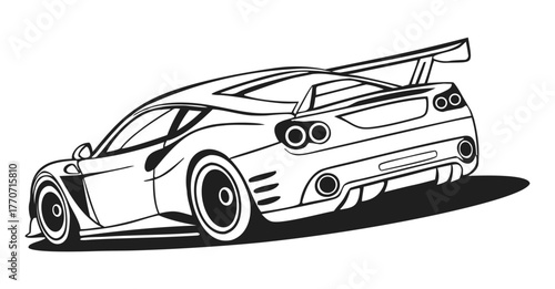 Stylish Sports Car Vector Graphic