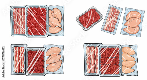 First aid kit items collection for medical purposes