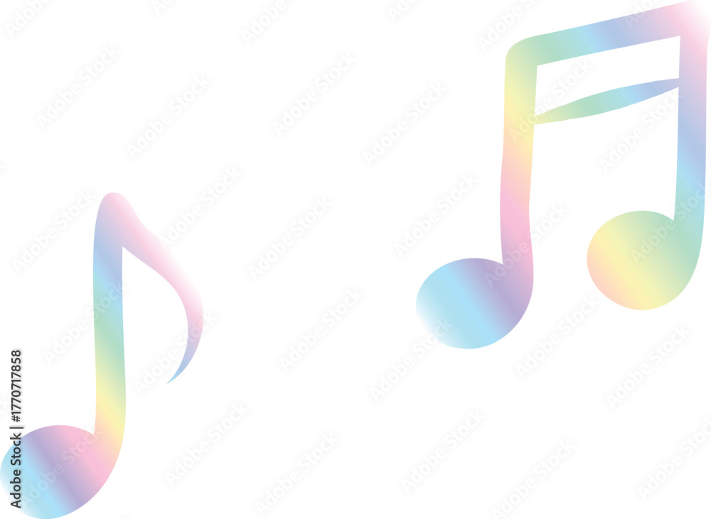 Obraz premium Iridescent Music Notes