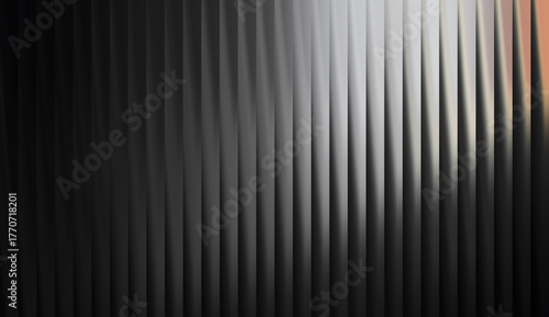 Dark metallic black silver gradient striped abstract background