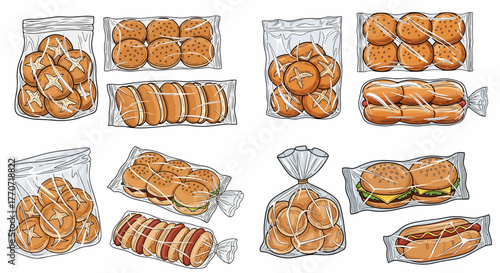 Angry bear chasing frightened rodent cartoon