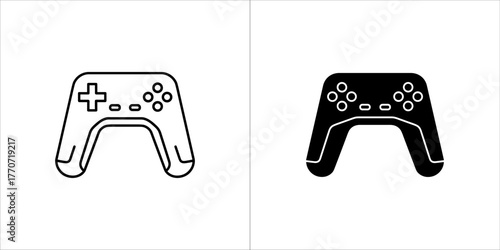Game controller icon, gamepad for console and computer