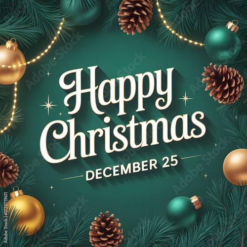 Wallpaper Mural Christmas decoration pine cones Torontodigital.ca