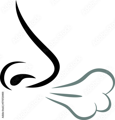 Nose Breathing Air Silhouette