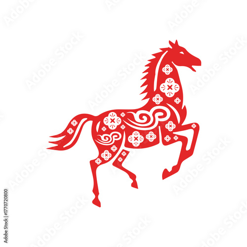 Lunar new year horse chinese zodiac sign graphic