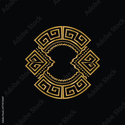 Vintage luxury golden ornament ethnic decoration graphic