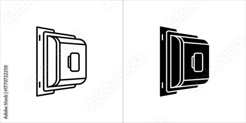 Outline and glyph icon of a light switch for your project needs