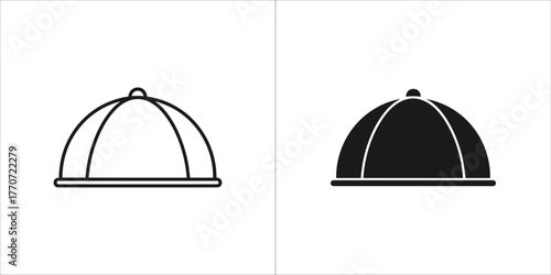 Chinese official hat icon, traditional headdress symbol