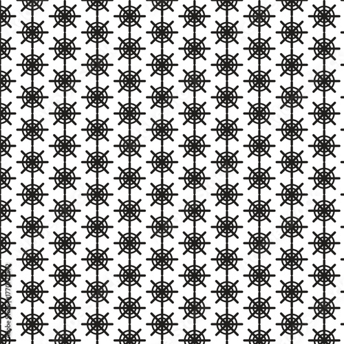 Ship Wheel Nautical Pattern - Seamless Monochromatic Maritime Design