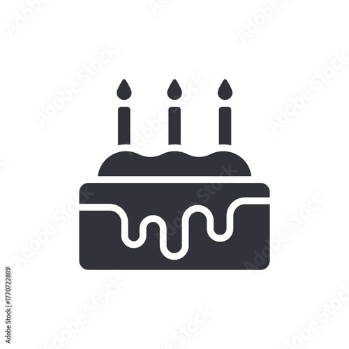 Birthday Cake With Candles Celebration Icon Graphic