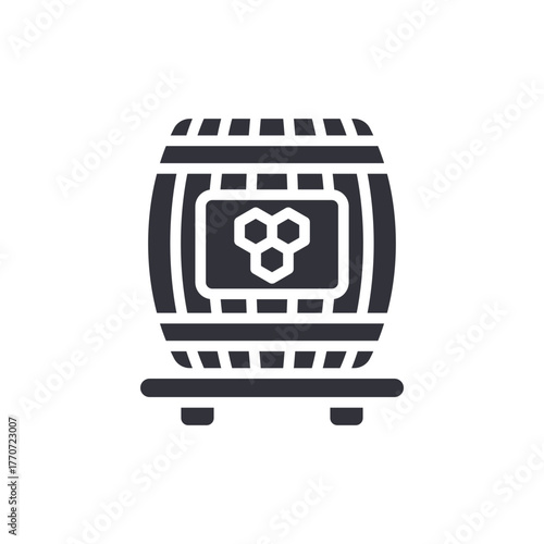 Honeycomb Barrel Icon Wooden Vessel Stored Product