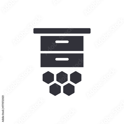 Abstract Hive Icon Design Honeycomb Structure Illustration
