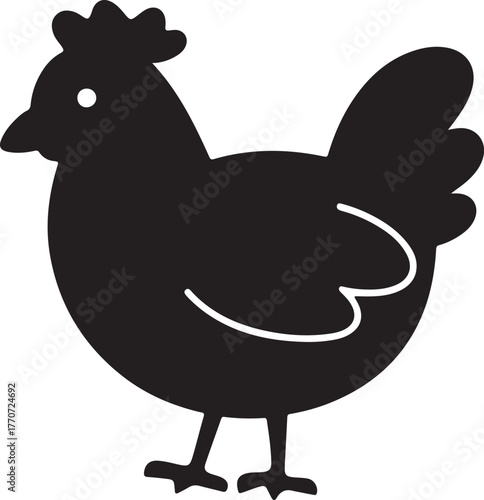 please give me a seo based title for minimal vector silhouette style hen logo design icon minimum 20 words              

