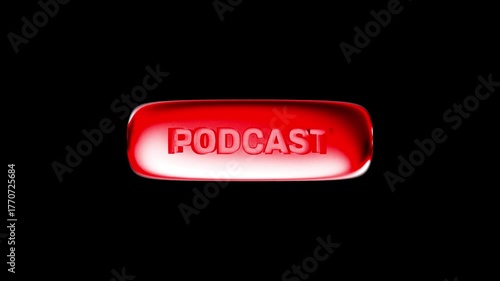 Red Crystal Alert Notification Button for Social Media