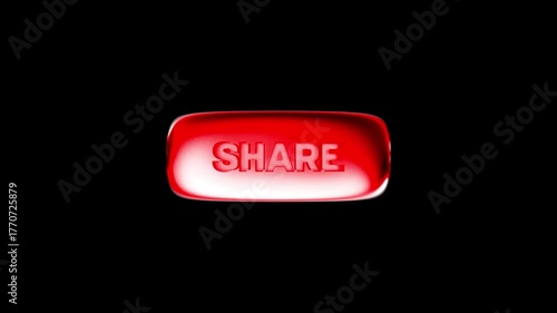 Red Crystal Alert Notification Button for Social Media