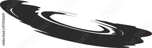 Dark swirling abstract shape on white background black