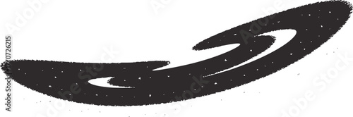 Dark abstract brush stroke with white negative space vector