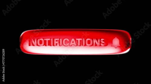 Red Crystal Alert Notification Button for Social Media