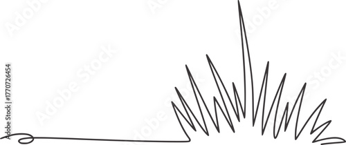 Minimalist black and white line drawing of grass abstract