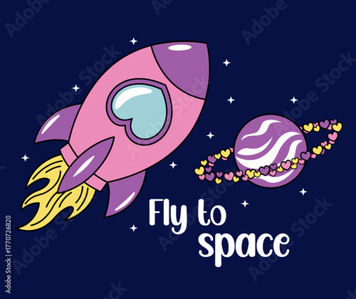 space rocket traveling to Saturn