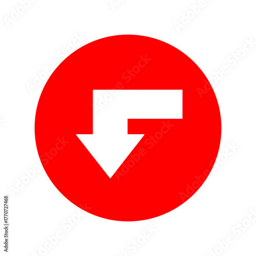 red bigroun traffic sign icon