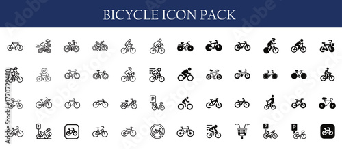 Cycle icon and cycle line and fill icon pack