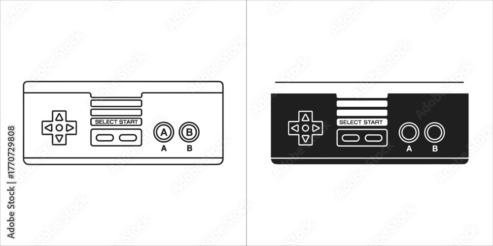 Fototapeta premium Nes controller, a classic gamepad for 8bit video games