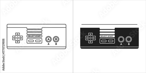 Nes controller, a classic gamepad for 8bit video games