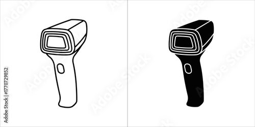 Thermal imager icon in outline and glyph style for design