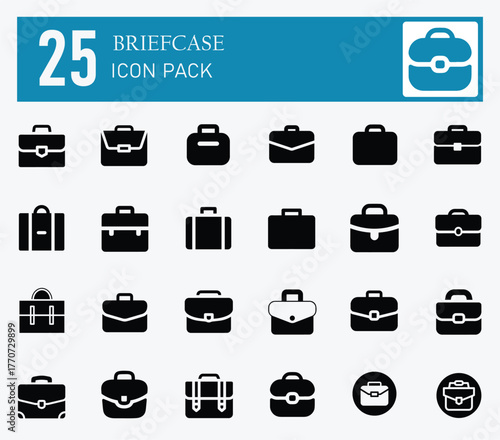 Briefcase and suitcase fill icon pack