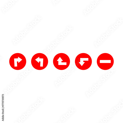 red bigroun traffic sign icon