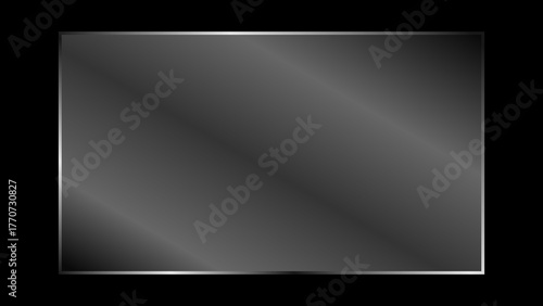 Transparent glossy and shiny glass plate with realistic light glare and reflection, crystal clear glass panel for monitor, TV and laptop. Vector illustration.